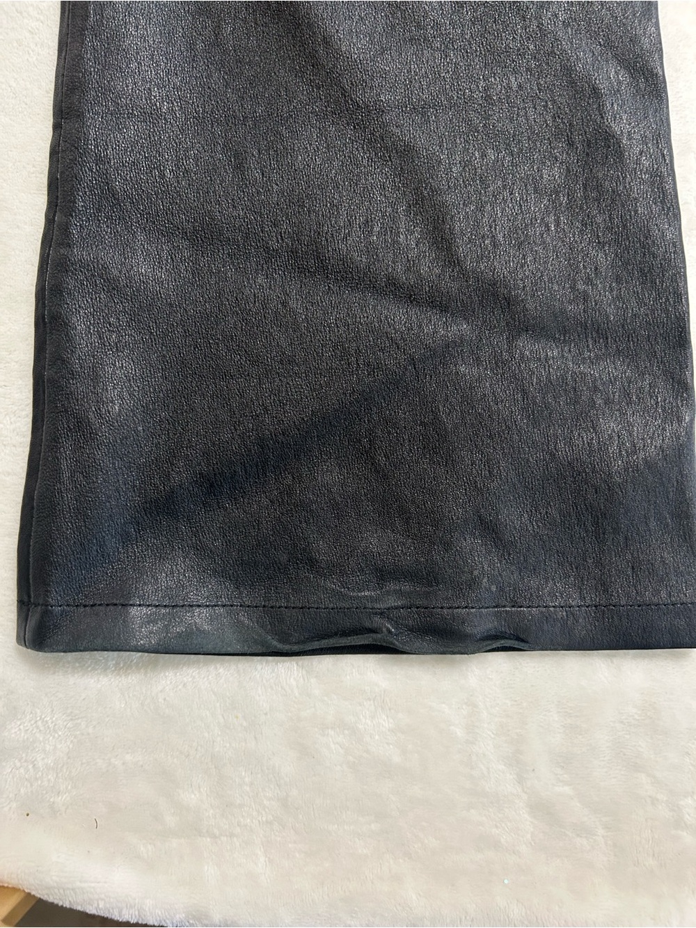 ARMA Black Leather Flare Pants US 6–8 Y2K Moto Rocker Bell Bottom - Picture 11 of 11